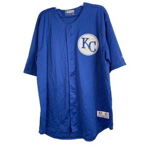 Vintage True Fan Genuine Merchandise Kansas City KC Baseball Jersey Blue XL 6847